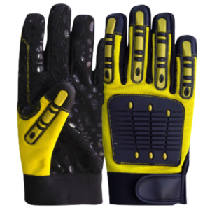 ถุงมือกันกระแทกสำหรับงานหนัก คุณภาพสูงสุด ผลิตจากหนังสังเคราะห์เสริมแรง Amara ทนทานต่อแรงกระแทก เหมาะสำหรับงานช่าง - Product Image 4