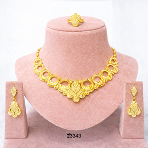 Conjunto de Joyería de Moda para Mujer, Chapado en Oro de 24K, Inspirado en la India, de Aleación de Zinc, Collar y Aretes, Ideal para Aniversarios y Fiestas, Mejor Compra 2024 - Product Image 6