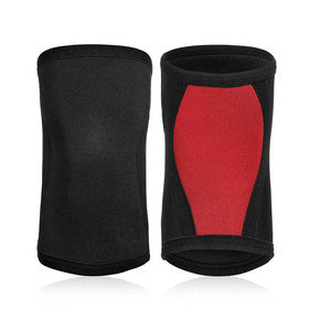 Rodillera de Compresión Profesional de Spandex y Nylon, Protección Gruesa Negra y Roja para Gimnasio, Entrenamiento, Unisex, Elástica y Fácil de Poner - Product Image 1