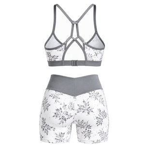 Ensemble de sport côtelé sans couture confortable pour femme – Tenue athlétique deux pièces extensible pour l'entraînement et le fitness - Product Image 5