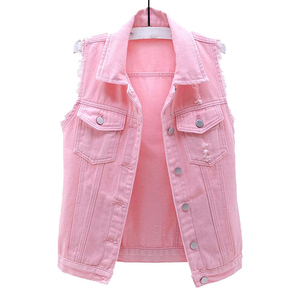 Vintage Denim Vest Women Casual Solid Color Button Front Light Wash Cotton High Waist Skinny Fit Autumn Style Breathable - Product Image 6