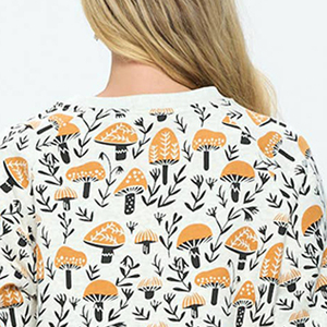 Primefield <b>Women's</b> Crew Neck Sweatshirt Long Sleeve Printed Mushroom <b>Pattern</b> Cotton Polyester Autumn Casual Wear - Product Image 6