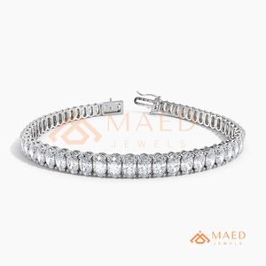 สร้อยข้อมือเทนนิสโมอิสซาไนต์ทรงรีเงินแท้ 925 สำหรับผู้หญิง เครื่องประดับแฟชั่นหรูหราสง่างาม สไตล์ซานฟรานซิสโก - Product Image 6