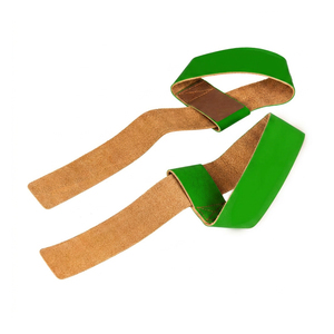 Sangles de levage en cuir vert (paire) pour musculation et entraînement en salle de sport – Équipement de soutien ajusté - Product Image 5