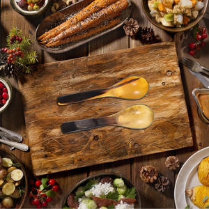 Juego de Cucharas Hechas a Mano con Cuerno de Búfalo Ecológico para Campamentos, Bodas, Fiestas Navideñas, Restaurantes y Campistas - Product Image 1