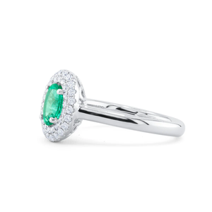4.48 CT <b>Emerald</b> Cut Moissanite Halo Engagement <b>Ring</b> 925 <b>Silver</b> Rhodium Plated Party Occasion - Product Image 2
