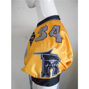 Jersey de fútbol americano corto transpirable de secado rápido personalizable con aparejos paneles de malla de costura de sarga ajuste Atlético - Product Image 6