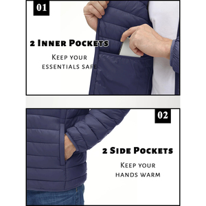 Chaqueta Acolchada Gruesa Unisex, Reversible, Impermeable, Resistente al Viento, Transpirable, de Secado Rápido, Ecológica, Rellena de Algodón, con Cuello Alto y Cremallera - Product Image 2