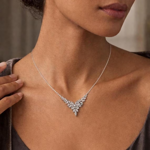 18K Gold Plated Oval Cubic Zirconia <b>Statement</b> <b>Necklace</b> Geometric Pave Setting Women's Everyday Wearing - Product Image 2