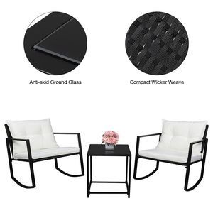 Spedizione Gratuita Set di Mobili da Esterno Moderni in Vimini per Bistrot, 3 Pezzi, Set Conversazione con Sedie in Rattan per Hotel - Product Image 2