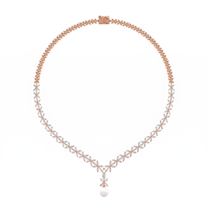 Collier ras du cou Florais en perles pour femme, diamant de laboratoire, argent sterling 9KT, 10KT, 14KT, 18KT, cadeau d'anniversaire haut de gamme - Product Image 4