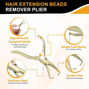 Kit d'outils professionnels pour extensions de cheveux, pinces en acier inoxydable pour la pose et le retrait de micro-anneaux, aiguille à boucle micro-ring - Product Image 4