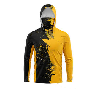 เสื้อตกปลาแขนยาวมีฮู้ดลายดอกไม้สำหรับผู้ชาย UPF 50 แห้งเร็ว ผลิตจากโพลีเอสเตอร์ 100% เสื้อคลุมสำหรับผู้ใหญ่สำหรับกิจกรรมกลางแจ้ง - Product Image 3