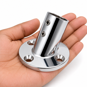 Nouvelle base de poteau de bâtonnage marin en acier inoxydable 316, raccord de main courante à 45 degrés pour tube de 25 mm, pièce de rechange pour matériel de yacht et bateau 3D TECHNO - Product Image 4