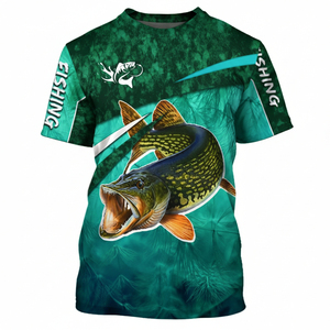 Faible MOQ, Modèle 2026, Qualité Supérieure, Chemise de Pêche Personnalisée à Col Rond, Vêtements de Pêche d'Extérieur en Polyester Sublimé, Fabricant - Product Image 4