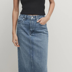 Wholesale Fashion Women's New Design Vintage Classic Women Long Blue Jeans Skirt Women Denim Jean Skirts for Ladies - Product Image 5