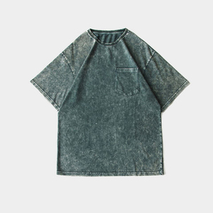 T-shirt homme coupe slim, style tendance, délavé à l'acide, prix abordable, manches courtes, personnalisable - Product Image 2