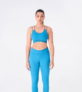 Women's High Support Sports Bra Deep V-Neck Mesh Decoration Yoga <b>Design</b> Eco-Friendly - Product Image 4