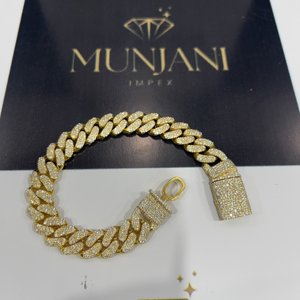 Bracelets et Joncs Personnalisés en Argent Sterling 925 Plaqué Or, Certifiés IGI, Moissanite VVS Taille Brillant 1 carat, Style Hip Hop - Product Image 2