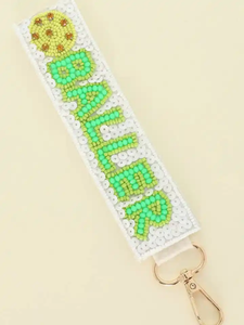 Porte-clés artisanal de qualité supérieure, perles de verre tissées, crochet métallique, léger, noms personnalisés, mode décontractée ethnique - Product Image 6