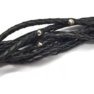 Fouet en cuir PU rose et noir avec poignée tressée pour l'équitation, fouet rembourré pour cavaliers, fouet de jockey pour courses hippiques - Product Image 6