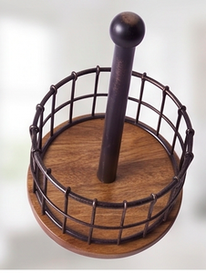 Latest Design Wooden Base <b>Kitchen</b> <b>Paper</b> Towel Holder Black Color Tabletop Freestanding Item For Bathroom Use And <b>Kitchen</b> Use - Product Image 2