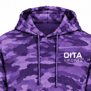 Sudadera con Capucha de Camuflaje Violeta para Hombre, Sudadera de Forro Polar con Estampado de Camuflaje Personalizado, Bolsillo Tipo Canguro, Cordón Ajustable, Ropa Casual para Exteriores y Calle - Product Image 3