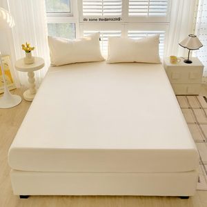 Ensemble de draps ajustés avec taies d'oreiller, couleurs unies, doux, respirant, 300 fils, microfibre écologique pour adultes - Product Image 1