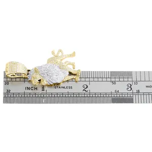Pendentif Lion Rugissant en Diamant Véritable 1 Carat, Or Jaune 10K, Unisexe, Bijou Vintage Lion, Coupe Ronde Brillante, Certifié IGI - Product Image 2
