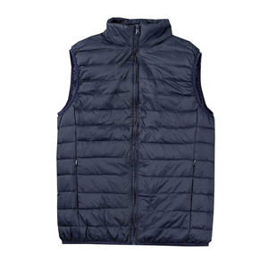 GENERSA SPORTS Gilet matelassé bleu marine pour homme, col montant, fermeture éclair, coupe-vent, décontracté, coupe régulière, couleur unie, hiver - Product Image 4