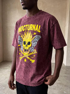 Custom Mens Vintage Washed Graphic <b>T</b> <b>Shirt</b> Oversized Streetwear <b>Skull</b> Print Short Sleeve Crew Neck Cotton Casual Tee - Product Image 5