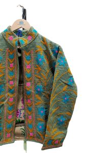 Chaqueta de Algodón Tejida a Mano, Transpirable, con Bordado TNT, Estilo Boho Étnico para Mujer, Otoño/Invierno, Ecológica, Informal para Festivales - Product Image 3