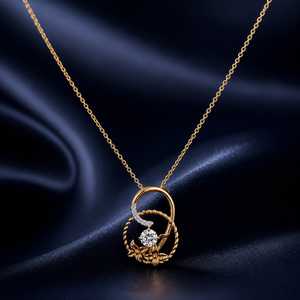 Collier pendentif en or rose plaqué diamant, chaîne serpent minimaliste, forme de cadenas, taille brillant, sertissage griffe, pour femme, idéal pour les fêtes et les fiançailles - Product Image 4
