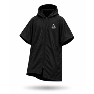 Parka de bain unisexe personnalisé imperméable à manches courtes avec capuche, fermeture éclair intégrale, séchage rapide, idéal pour la natation, le surf et la plage - Product Image 1