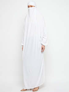 Nouvelle Abaya Blanche à Capuche 2026 pour Femme, Manches Longues, Longueur Ras du Sol, Vêtement Islamique Modeste, Coton Respirant, Tenue de Prière Moyen-Orient - Product Image 6