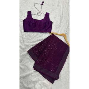 Conjunto elegante de Sari de fiesta para mujer de diseñador con Secuencia de trabajo - Product Image 5