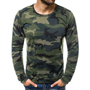 T-shirt Homme Slim Fit Manches Longues Automne Jeunesse Camouflage Col Loisir 100% Polyester avec Motif Gaufré pour Homme - Product Image 4