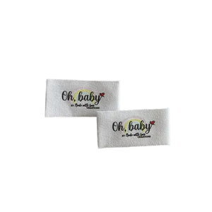 Garment Accessories <b>Black</b> Woven Label Customize Print logo Private Label Clothing Fabric T-shirt Neck Label - Product Image 1