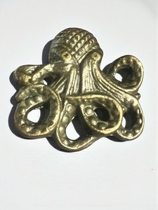 ลูกบิดลิ้นชักรูปปลาหมึกสไตล์วินเทจลูกบิดตู้ทำจากทองเหลืองโบราณด้ามจับเฟอร์นิเจอร์ชายทะเลลูกบิดตู้เสื้อผ้าธีมชายฝั่ง - Product Image 2