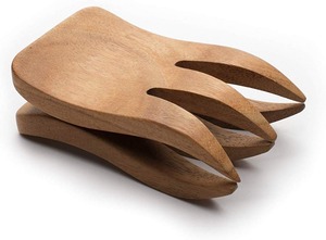 FAIZA CRAFT Juego de Servidores de Ensalada de Madera Ecológicos con Logotipo Personalizado, Asas de Resina, Aptos para Microondas y Lavavajillas, Utensilios de Cocina - Product Image 5