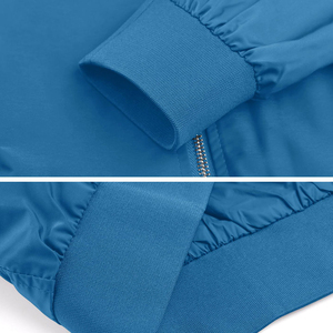 Chaqueta Bomber Azul para Hombre, Cortavientos, con Cierre de Cremallera, Cuello Alto, Estilo Casual para Otoño, Corte Regular, Material de Poliéster - Product Image 6