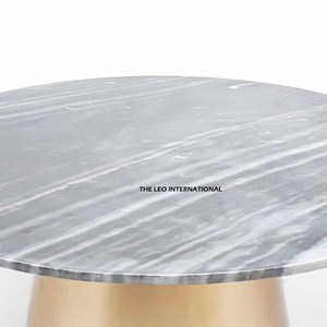 โต๊ะกาแฟโลหะแบบหนาพิเศษ วัสดุอลูมิเนียมหินอ่อน เฟอร์นิเจอร์สำหรับบ้าน ร้านอาหาร คุณภาพสูง รูปทรงกลม - Product Image 3