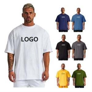 เสื้อยืดคอกลมแขนสั้นสีเทาล้วนทรงโอเวอร์ไซส์สำหรับผู้ชาย ผ้าฝ้ายเนื้อเจอร์ซีย์ สวมใส่สบาย - Product Image 4