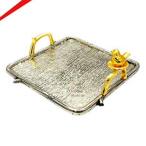 Plateau de service rectangulaire en métal argenté Royal Catering pour hôtels et restaurants, plateau décoratif pour boissons, plateau de table - Product Image 2