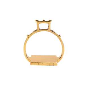 Attractive Modern <b>Gold</b> Tone Alloy Metal Geometric Ellipse Equestrian Inspired Tabletop <b>Vase</b> & Centerpiece - Product Image 2