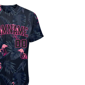 "Wholesale Cotton/polyester Striped <b>Baseball</b> Jersey Custom Logo Printed Sublimated Breathable Quick Dry V-neck Short Adjustable - Product Image 3