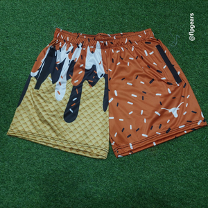 <b>Men's</b> Ice Print Front Board <b>Shorts</b> 100% Polyester Mid Elastic Waist Breathable Quick Dry Eco-Friendly Casual Swimwear Red <b>Yellow</b> - Product Image 5