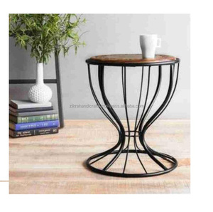 โต๊ะข้างโซฟาเฟอร์นิเจอร์ห้องนั่งเล่นที่ดีที่สุด โครงโลหะพร้อมท็อปไม้ ดีไซน์ใหม่ โต๊ะกาแฟ ดีไซน์ทันสมัย เฟอร์นิเจอร์เหล็ก - Product Image 3