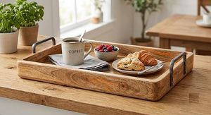 Bandeja de Servir Rústica para Mesa de Cocina, para Carne, Queso, Aperitivos y Presentación en Restaurantes y Hogares, Bandeja Decorativa de Madera para el Hogar - Product Image 5