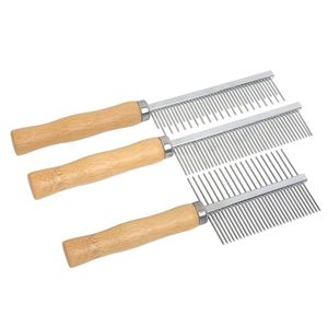 Peigne pour animaux de compagnie professionnel, écologique, classique, en acier inoxydable |   Outil de toilettage anti-rouille pour chiens et chats, à picots arrondis pour démêler les nœuds - Product Image 1